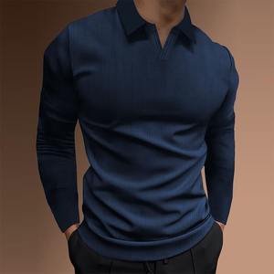 Polo Ligero de Punto 100% Algodón para Hombre, Nuevo Estilo, Camiseta de Punto de Manga Larga de Alta Calidad para Hombre - Product Image 4