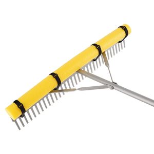 Rastrello per Paesaggistica in Alluminio Rinforzato da 36 Pollici con Manico da 102 Pollici, Grande Rastrello per Foglie per Giardinaggio e Livellamento Asfalto, in Plastica - Product Image 2