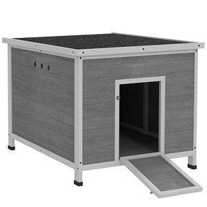 Pollaio in Legno 76x97x76 cm con Tetto Apribile, Fondo Rimovibile, Doppie Porte e Rampa per 3-6 Anatre e Galline - Product Image 1