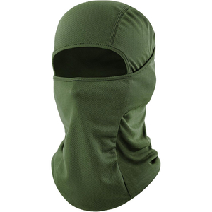 Pasamontañas Unisex Verde Oliva, Máscara Facial con Capucha, Color Sólido, Estilo Deportivo para Adultos, Uso en las Cuatro Estaciones - Product Image 3