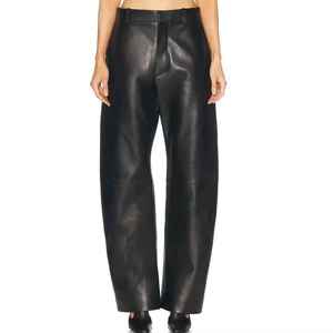 <b>Plus</b> <b>Size</b> Women High Waist Wide Leg PU <b>Leather</b> <b>Pants</b> Full Length Loose Fit Autumn Minimalist Style Solid Color - Product Image 1