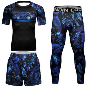 Conjunto Deportivo de Compresión Personalizado de 3 Piezas para Hombre: Rashguard, Pantalones Cortos de Entrenamiento y Leggings para MMA, Gimnasio, Fitness y Running - Product Image 6