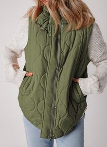 Chaleco Acolchado Verde Oliva para Mujer, de Moda y la Mejor Calidad, Corte Holgado, Estilo Urbano, Ropa de Invierno, Directo de Fábrica, OEM - Product Image 3