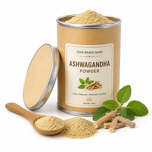 Poudre de racine d'ashwagandha de qualité alimentaire supérieure |   Poudre fine de Withania Somnifera 100% pure |   Vente en gros OEM et Marque Privée - Product Image 2