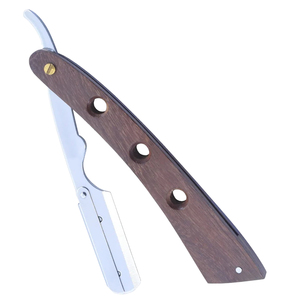 Navaja de Afeitar Profesional de Acero Inoxidable con Mango de Madera Premium para Barbería, Afeitado Masculino, Uso en Casa y Salón, OEM - Product Image 5