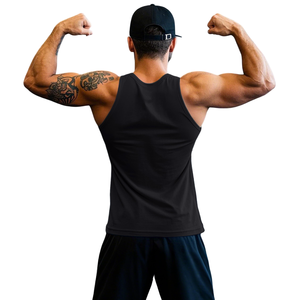 Camiseta sin mangas para hombre de alta calidad para gimnasio, ejercicio, uso en interiores y exteriores, con logo personalizado e impresión. - Product Image 2