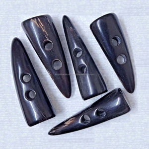 Horn <b>Toggle</b> Button Black Buffalo Horn <b>Toggle</b> Sewing Buttons 2-Hole Craft from India - Product Image 5