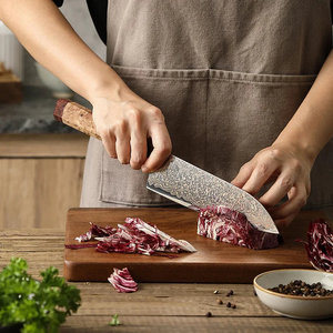 Juego de Cuchillos de Cocina de Acero de Damasco Forjado a Mano de Primera Calidad, Juego de Cuchillos con Hoja Grabada en Cobre Personalizada, Logotipo OEM, Fabricante de Fábrica - Product Image 4