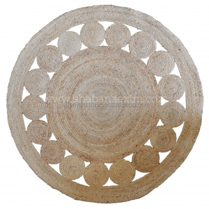 Alfombra de yute para exteriores, alfombra de yute trenzada ecológica, alfombra redonda para sala de estar, alfombra antideslizante grande lavable de yute para exteriores - Product Image 4