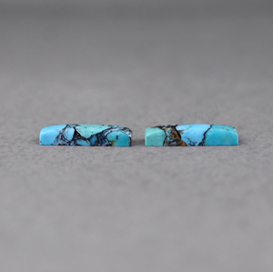 Turquesa natural de 6x23 mm, forma rectangular, base plana, alto brillo, cabujón de piedra preciosa suelta y lisa para la fabricación de collares con colgante de plata. - Product Image 5