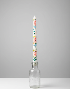 Bougie artisanale conique peinte à la main, motif floral délicat « English Garden », peinte à la main avec des pigments non toxiques et résistants à la chaleur. - Product Image 3