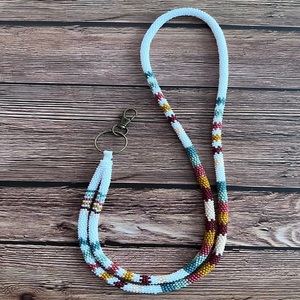 <b>Personalized</b> Seed Beads Beaded Lanyard <b>Keychain</b> Accessory Boho Style Seed Beads Beaded Lanyard Phone Charm Strap - Product Image 5
