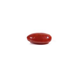 Natural Oval Cut Japanese Red Coral Loose Gemstone 3.6 Carat 20mm for Fine Jewelry - Product Image 3