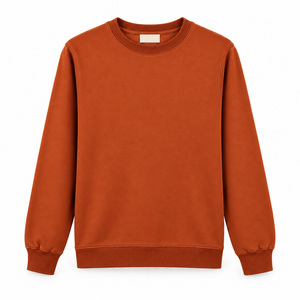 เสื้อสเวตเชิ้ตคอกลมสีส้มสนิมแบบยูนิเซ็กซ์ แขนยาว ผ้าถักเนื้อนุ่ม สวมใส่สบาย ทรงปกติ - Product Image 1