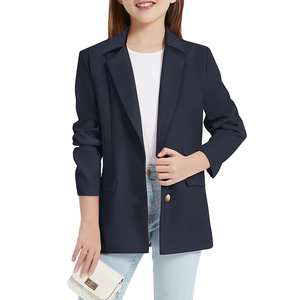 High Quality Long Sleeve Notched Lapel Custom School Uniform Youth Formal Suit Coat <b>Girls</b> <b>Blazer</b> <b>Jacket</b> - Product Image 6