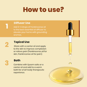 น้ำมันหอมระเหยฟรังกินเซนส์ออร์แกนิคแท้จาก SQIN Botanicals ผลิตจากเรซินของต้นบอสเวลเลีย คาร์เตอร์ิ ด้วยวิธีการกลั่นด้วยไอน้ำ เหมาะสำหรับทุกสภาพผิว - Product Image 3