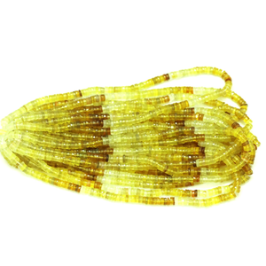 ลูกปัดเฮชิทรงยางรถยนต์ประดับพลอยแคลเซโดนีสีเหลืองสวยงาม ขนาด 5-8 มม. ทรงล้อเหลี่ยมเพชรพลอย สำหรับงานประดิษฐ์เครื่องประดับ - Product Image 3