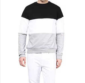 Sudadera Moderna para Hombre con Bloques de Color, Cuello Redondo, Corte Regular, Manga Larga, Informal, Otoñal, de Algodón French Terry Transpirable - Product Image 1