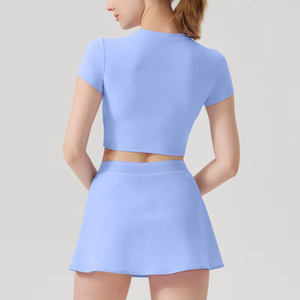 Conjunto Deportivo Personalizado de Falda Corta de Tenis y Yoga para Mujer, 2 Piezas, Faldas de Tenis Plisadas con Shorts para Pickleball - Product Image 2