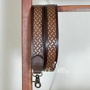 Correa de Cuero Genuino Hecha a Mano para Cámara, Estilo Western, Unisex, con Clip Metálico, Correa de Repuesto para Bolso de Hombro o Bandolera - Product Image 1