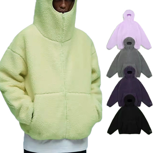 Sweat à capuche en fausse fourrure avec logo personnalisé OEM Sweat-shirts à capuche épais et surdimensionné Pull-over Sweat à capuche en polaire Sherpa lourd pour hommes - Product Image 1