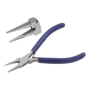Alicates de punta de resorte de acero inoxidable de 115 mm con mango de PVC, mordazas dentadas, para crimpado de junta de caja, fabricación de joyas, manualidades DIY, pesca - Product Image 1