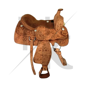 Nouvelle selle de travail Western en cuir de vachette de qualité supérieure, équipement d'équitation confortable, selle Western en cuir de style anglais - Product Image 6