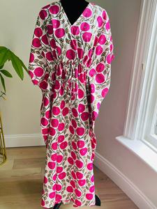 Robe Kaftan en Coton pour Femme, Maxi, Tenue de Plage pour Toutes les Saisons, Robe de Nuit, Cadeau, Été, Hiver, Automne, Printemps, Décorative Uniquement - Product Image 2