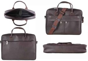 100% Genuine Leather Men's Laptop Briefcase <b>Bag</b> Premium Quality Durable Vintage Design Portable Lightweight Waterproof Briefcase - Product Image 6