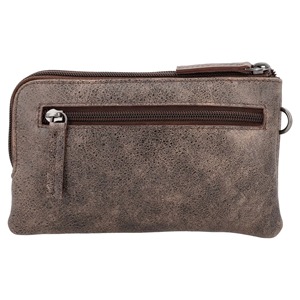 Vintage Genuine Leather Zipper <b>Wallet</b> Unisex Short Daily Use Durable Brown Wristlet - Product Image 5
