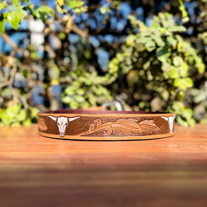 Cinturón de Cuero Estilo Western con Hebilla de Aleación de Zinc, Hecho a Mano, Diseño Único, Estilo Vintage, 40MM de Ancho, Personalizable - Product Image 4