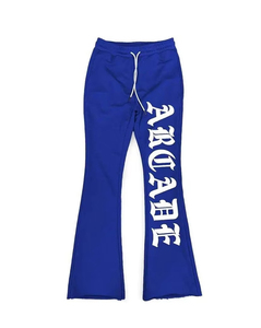 <b>Wholesale</b> High Quality 100% Cotton French Terry <b>Flared</b> <b>Sweatpants</b> Custom Logo Raw Hem Loose Fit Flare Joggers Streetwear Pants - Product Image 5