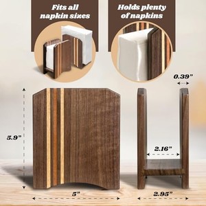 ที่ใส่ผ้าเช็ดปากไม้วอลนัทสไตล์เรโทรโบราณ ขายส่ง |   งานฝีมือทำมือ - Product Image 6