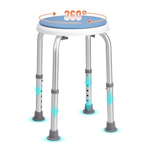 Chaise de douche pivotante à 360 degrés légère, réglable en hauteur, antidérapante, siège de baignoire, tabouret de douche, banc de douche - Product Image 3