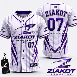 ZIAKOT Maillot de baseball pour homme, rouge et bleu, sublimé, manches courtes, coupe régulière, vêtements de sport anti-humidité - Product Image 5