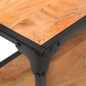 Mueble para TV de Madera Maciza de Acacia y Acero de 59.1 Pulgadas, Soporte para TV de Madera Natural - Product Image 4