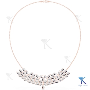 Elegant Lab Grown Diamond Cluster <b>Statement</b> <b>Necklace</b> Trendy 14K 18K Solid Gold Fine Women Jewelry Bridal Anniversary Gift - Product Image 5