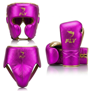 Guantes de Boxeo Personalizados Fly y Kit de 3 Protectores de Cabeza/Ingle de Cuero - Cómodos y Duraderos - Product Image 2