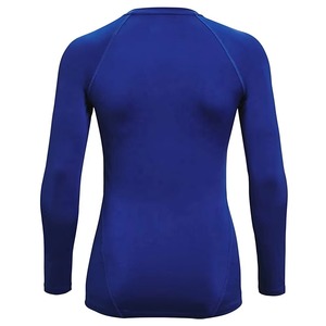 T-shirt de sport moulant personnalisé OEM pour femme, anti-transpiration, compression, haut de sport extensible en polyester et élasthanne - Product Image 3