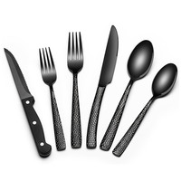 Ensemble de couverts plaqués noir de qualité supérieure, ensemble de couverts en acier inoxydable le plus vendu, vente en ligne d'ensembles de couverts