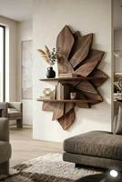 Étagère murale décorative flottante en bois, artisanale, sur mesure, style antique, panneau d'affichage scandinave, décoration de salon toutes saisons