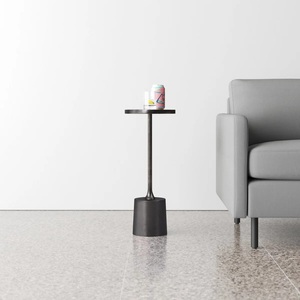 Modern Slim Pedestal Accent Bar <b>Table</b> <b>Matte</b> Finish Round Top Compact Space Efficient Design Strong Base for Modern Interiors - Product Image 4