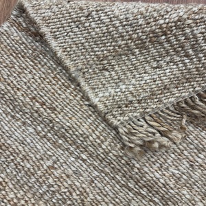 Scandinavian <b>Jute</b> Area <b>Rug</b> Rectangle Solid Color Flat Weave Eco Friendly Living Room <b>Rug</b> With Fringe Edge - Product Image 2