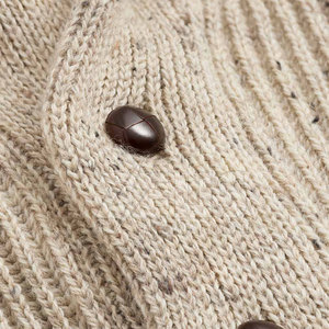 Cárdigan para hombre de manga larga con cuello en V y botones al frente, mezcla de algodón, tejido acanalado, corte regular, estilo liso, para uso casual, a precio asequible. - Product Image 6