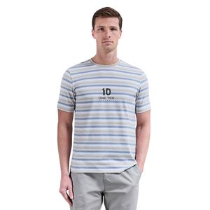 เสื้อยืดลายทางลำลองสำหรับผู้ชาย แขนสั้น คอกลม ทรงปกติ ลายแนวนอนคลาสสิก สวมใส่สบายทุกวัน ฤดูร้อน สไตล์สตรีท - Product Image 1