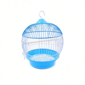 Jaula para Pájaros Yommy de 23.5cm de Diámetro, Jaula Colgante de Plástico Azul para Pájaros Pequeños, Uso Doméstico - Product Image 1