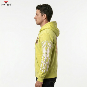 เสื้อฮู้ดแบบสวมหัวสำหรับผู้ชายเสื้อมีฮู้ดสไตล์ใหม่สำหรับฟิตเนสยิมออกแบบได้ตามต้องการ - Product Image 6