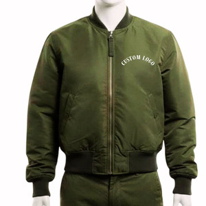 เสื้อแจ็คเก็ตบอมเบอร์ผู้ชายแบบมีซิป คอตั้ง กันลม ระบายอากาศได้ดี สำหรับฤดูหนาว สไตล์ลำลอง  ผ้าไนลอน/โพลีเอสเตอร์  พร้อมโลโก้ด้านหน้าแบบสั่งทำพิเศษ - Product Image 6