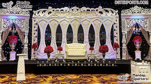 Marco de fondo dorado de matrimonio del sur de la India, marcos de fondo de fibra dorada para boda, decoración de boda, ceremonia, evento, marcos de fondo, Reino Unido - Product Image 5