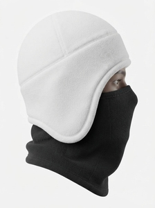Chapeau d'hiver chaud en polaire pour l'extérieur avec protège-oreilles et cache-visage, doux et confortable, pour adultes, adapté aux températures froides - Product Image 3
